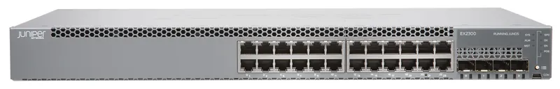 Juniper EX2300-24P EX2300 24-port 10/100/1000BaseT PoE+ Ethernet Switch with 4 SFP/SFP+ uplink ports Juniper EX2300-24P EX2300 24-port 10/100/1000BaseT PoE+ Ethernet Switch with 4 SFP/SFP+ uplink ports
