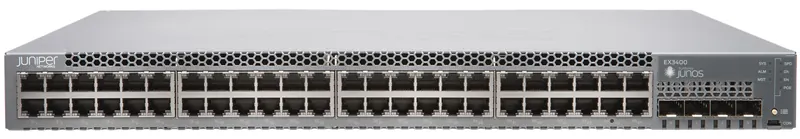 Juniper EX3400-48T EX3400-48T 48-port 10/100/1000BaseT Ethernet Switch with 4 x 1/10GbE SFP/SFP+ and 2 x 40GbE QSFP+ uplink ports