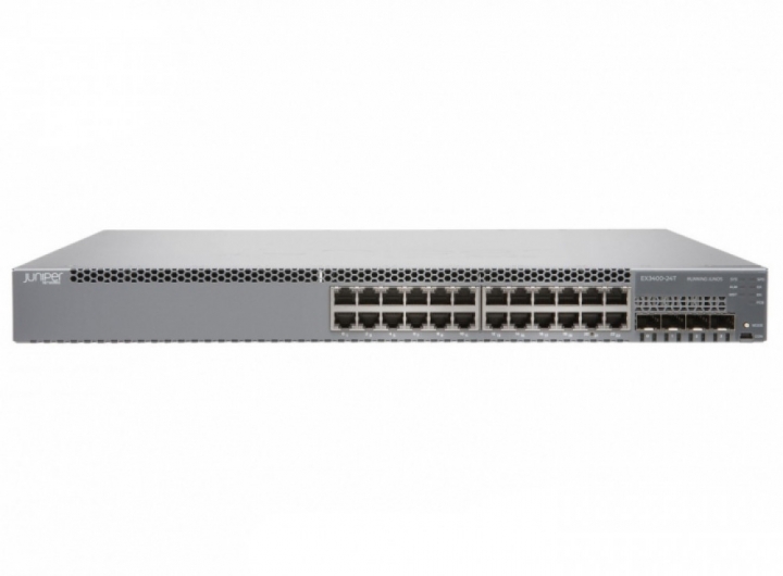 Juniper EX3400-24P-TAA 24 Port 10/100/1000BASE-T, 4 x 1/10GbE SFP+, 2 x 40GbE QSFP+
